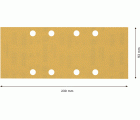 Papel de lija EXPERT C470 con 8 orificios para lijadoras orbitales 93 x 230 mm, G 320 10 unidades