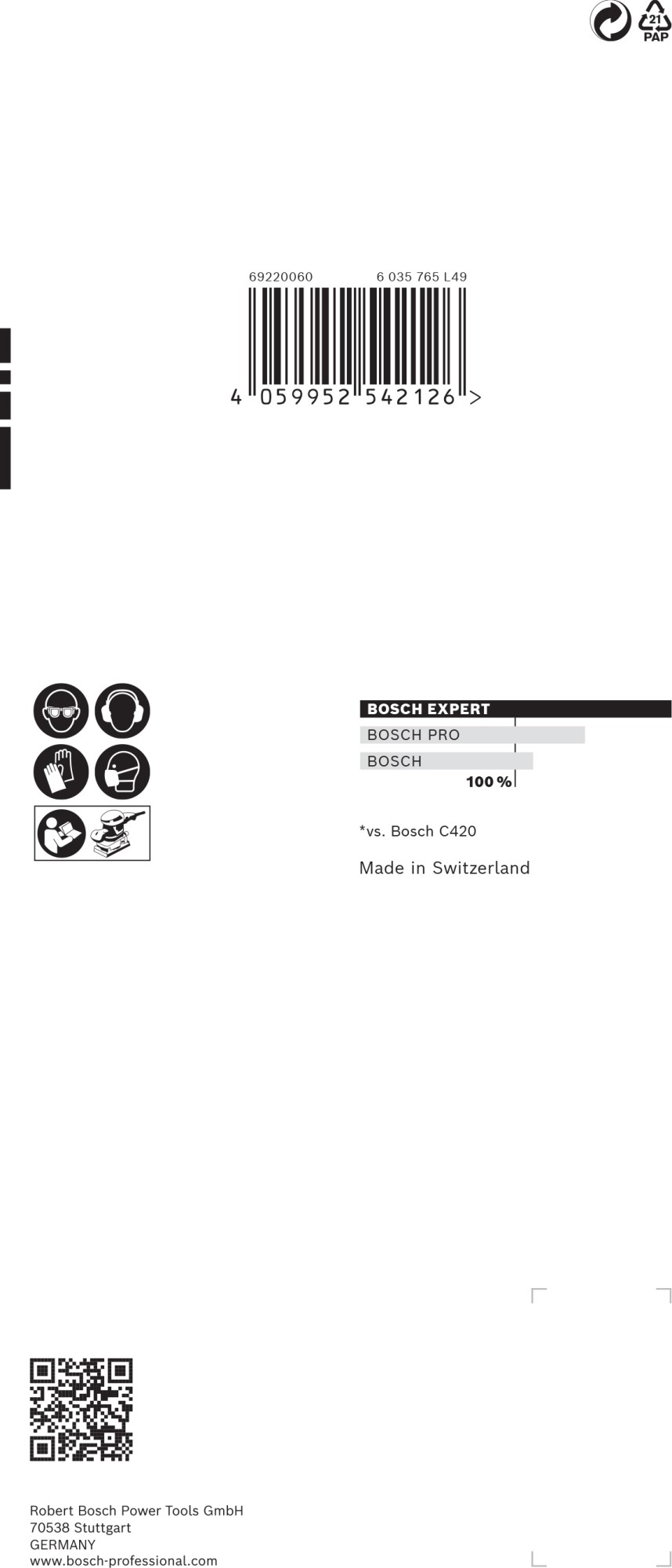 Papel de lija EXPERT C470 con 8 orificios para lijadoras orbitales 93 x 186 mm, G 100 10 unidades