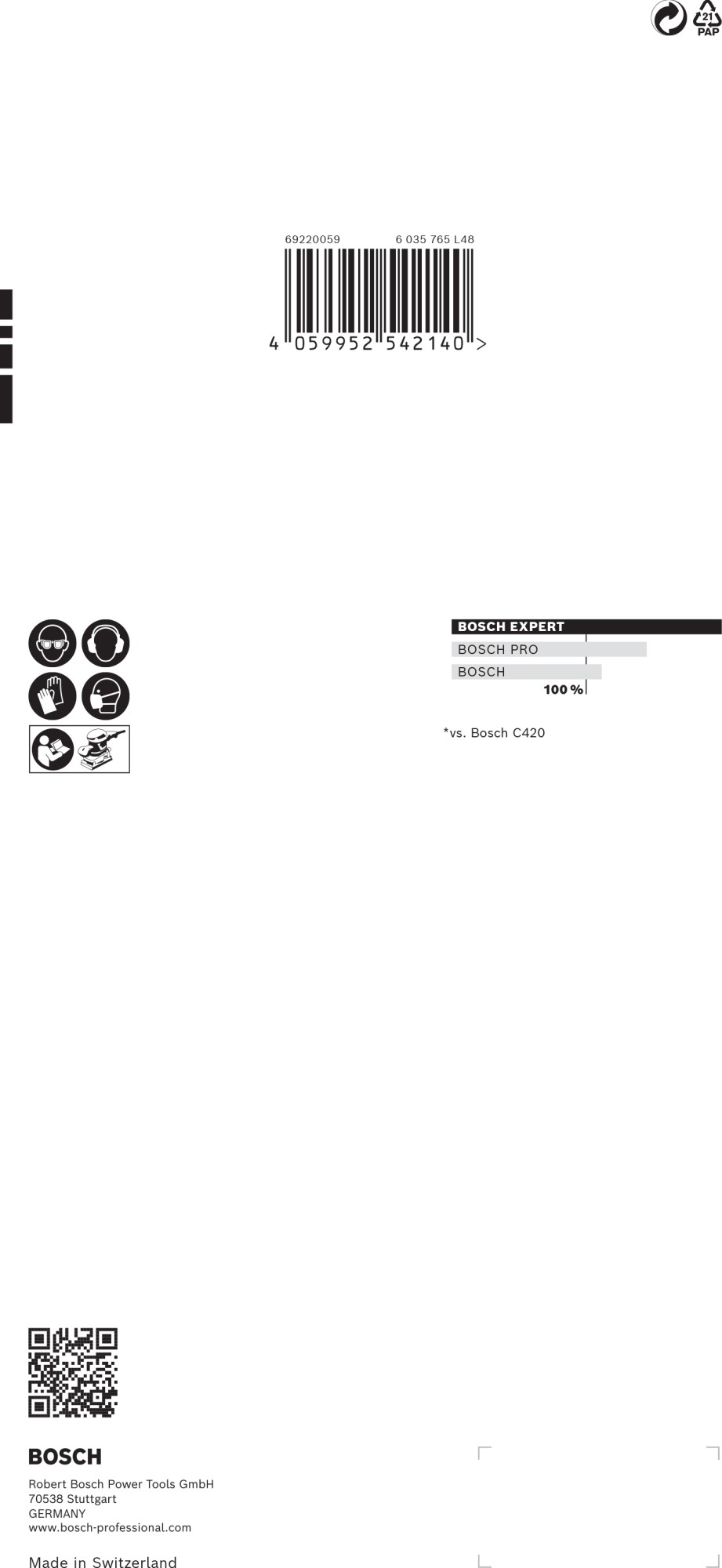 Papel de lija EXPERT C470 con 14 orificios para lijadoras orbitales 115 x 280 mm, G 100 10 unidades