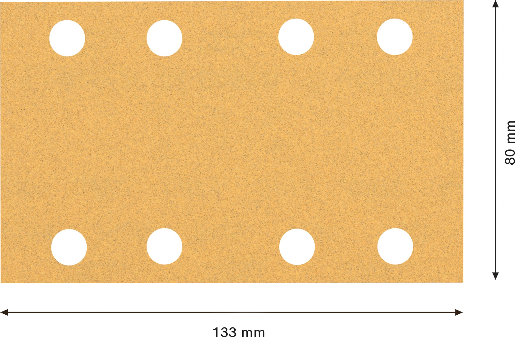 Papel de lija EXPERT C470 con 8 orificios para lijadoras orbitales 80 x 133 mm, G 100 10 unidades