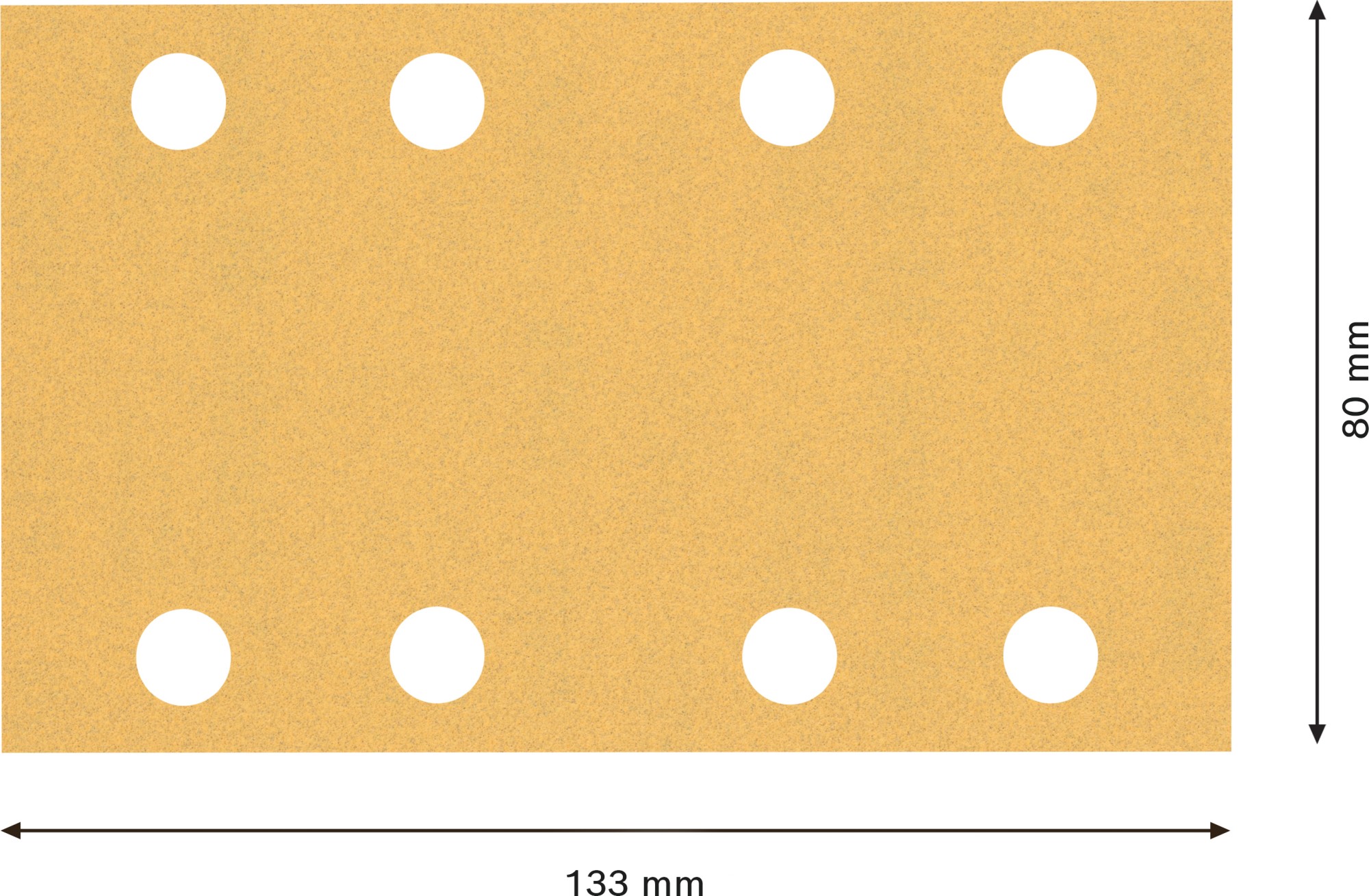 Papel de lija EXPERT C470 con 8 orificios para lijadoras orbitales 80 x 133 mm, G 120 10 unidades