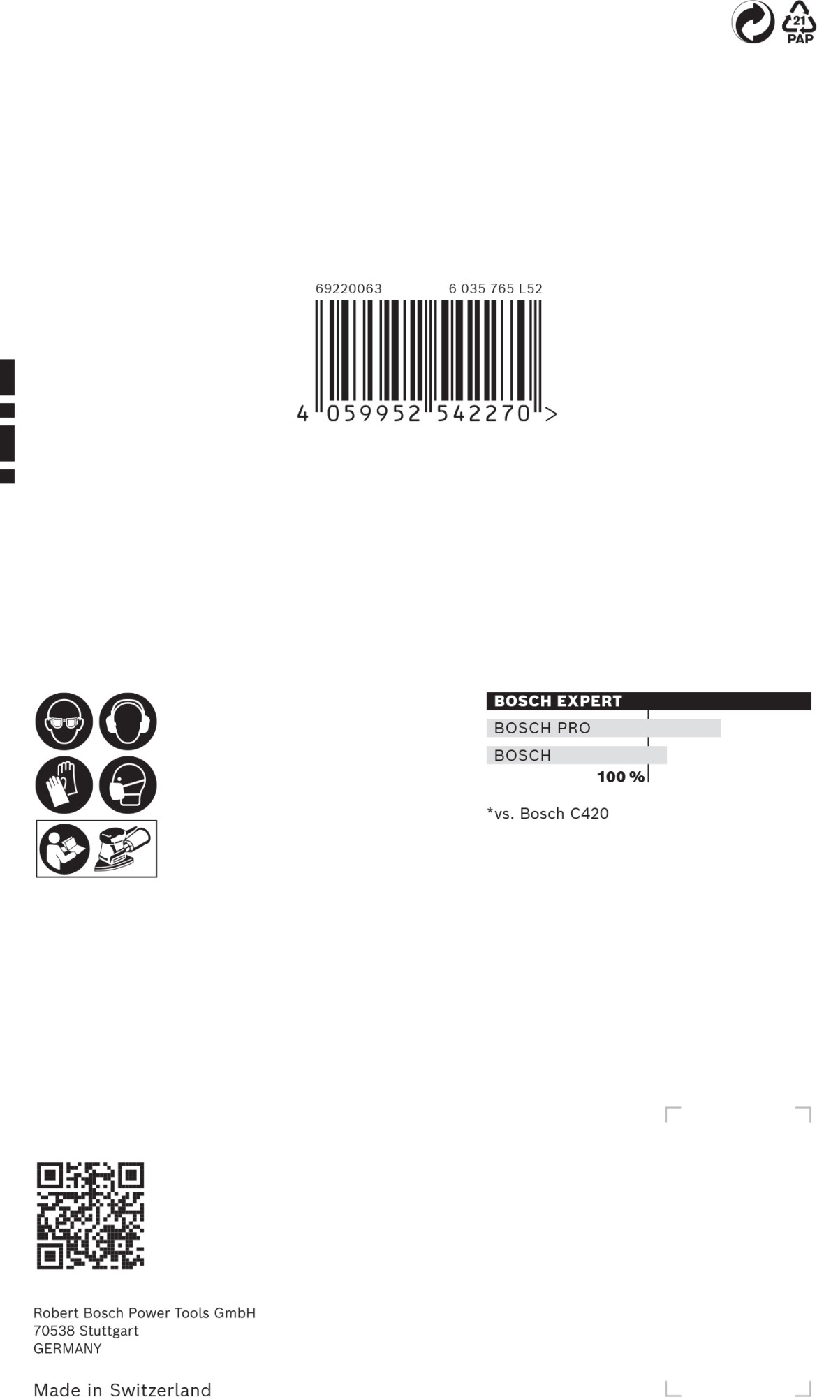 Papel de lija EXPERT C470 con 11 orificios para multilijadoras de 102 x 62 mm, 93 mm, G 180, 10 unidades