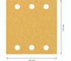 Papel de lija EXPERT C470 con 6 orificios para lijadoras orbitales 115 x 107 mm, G 60 10 unidades