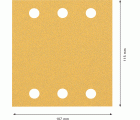 Papel de lija EXPERT C470 con 6 orificios para lijadoras orbitales 115 x 107 mm, G 80 10 unidades