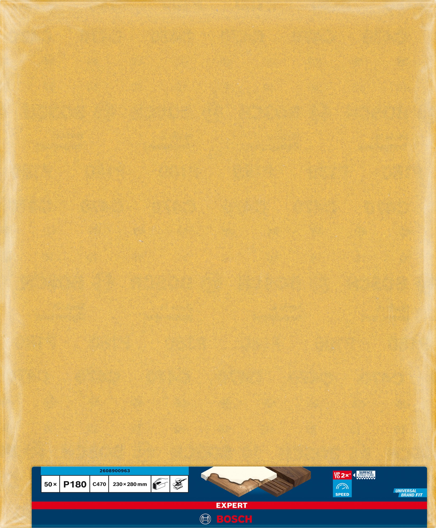 Papel de lija EXPERT C470 para lijado manual de 230 x 280 mm, G 180