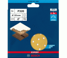 Papel de lija EXPERT C470 multiperforado para lijadoras excéntricas de 125 mm, G 320, 5 unidades