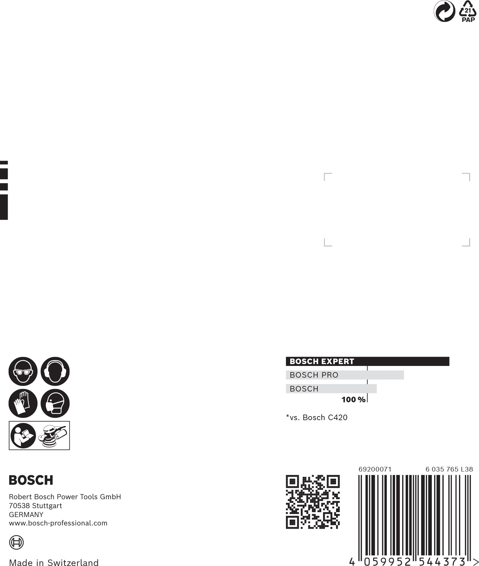 Papel de lija EXPERT C470 multiperforado para lijadoras excéntricas de 125 mm, G 320, 5 unidades