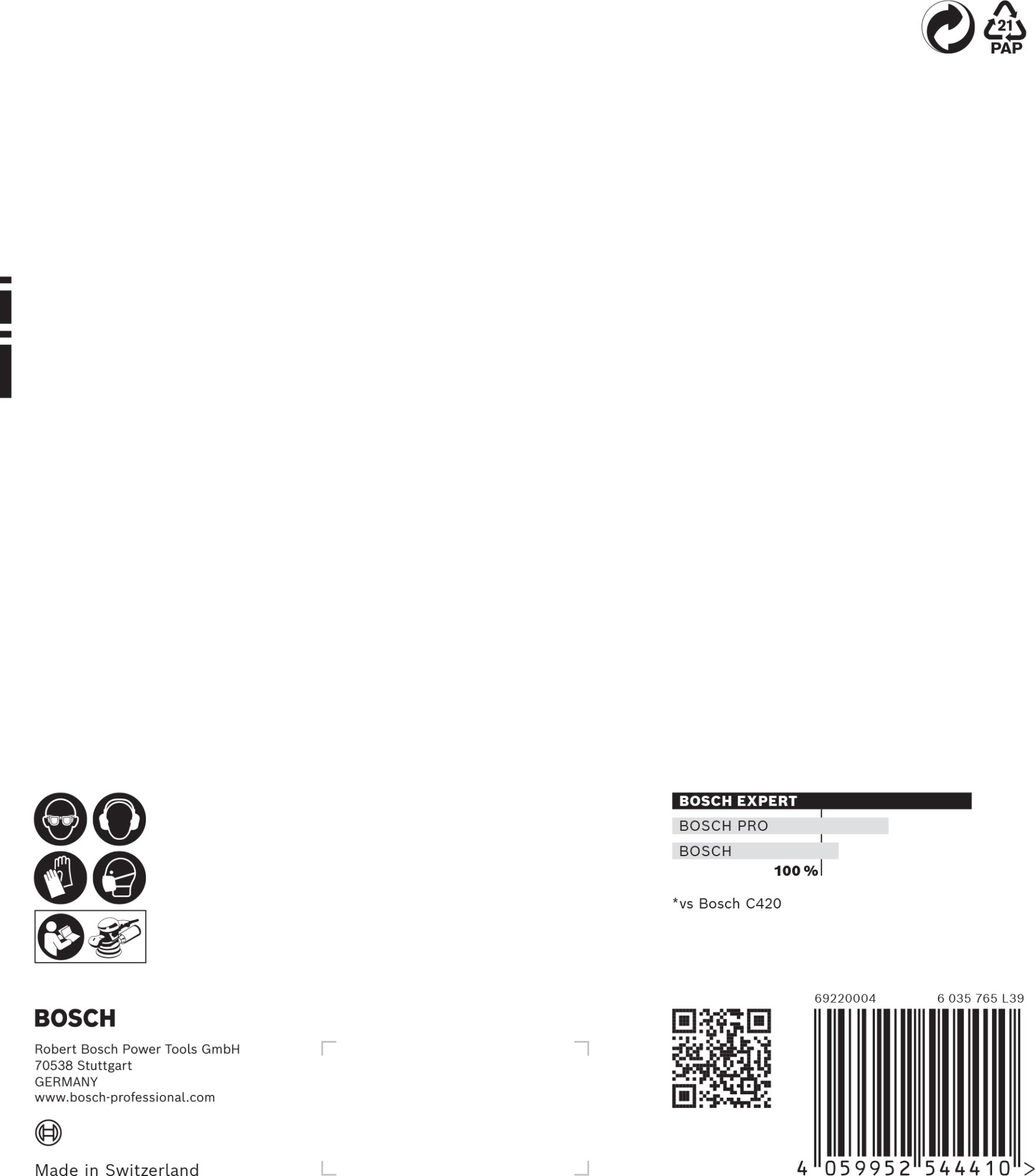 Papel de lija EXPERT C470 multiperforado para lijadoras excéntricas de 150 mm, G 60, 5 unidades