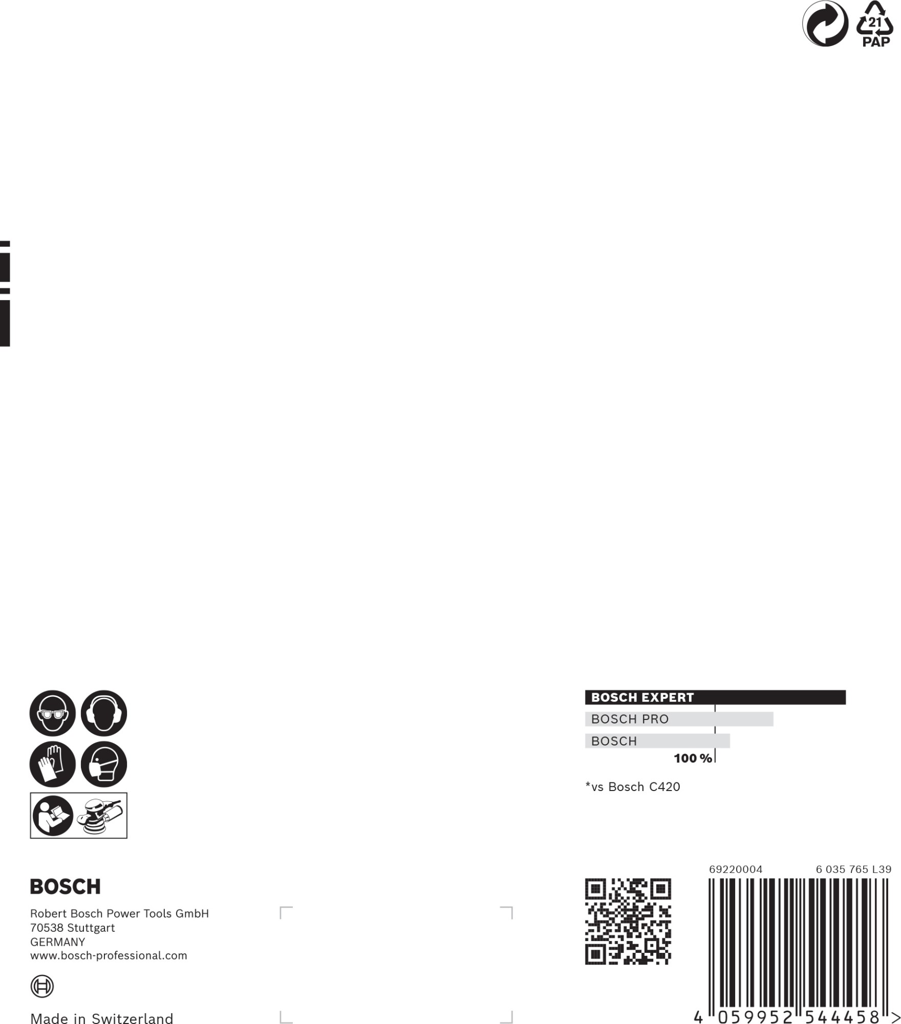 Papel de lija EXPERT C470 multiperforado para lijadoras excéntricas de 150 mm, G 180, 5 unidades