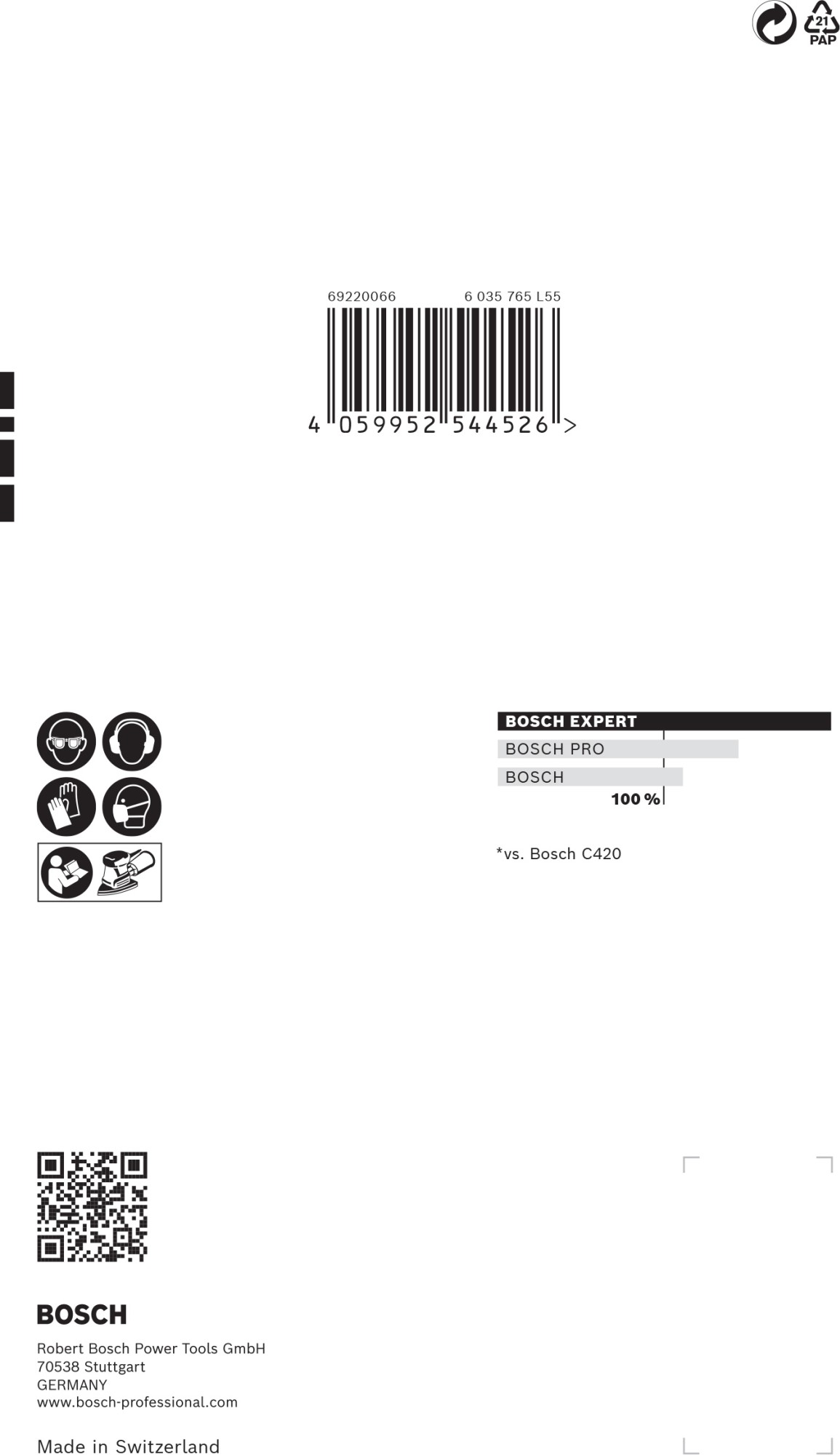 Papel de lija EXPERT C470 con 7 orificios para multilijadoras de 100 x 150 mm, G 40 10 unidades