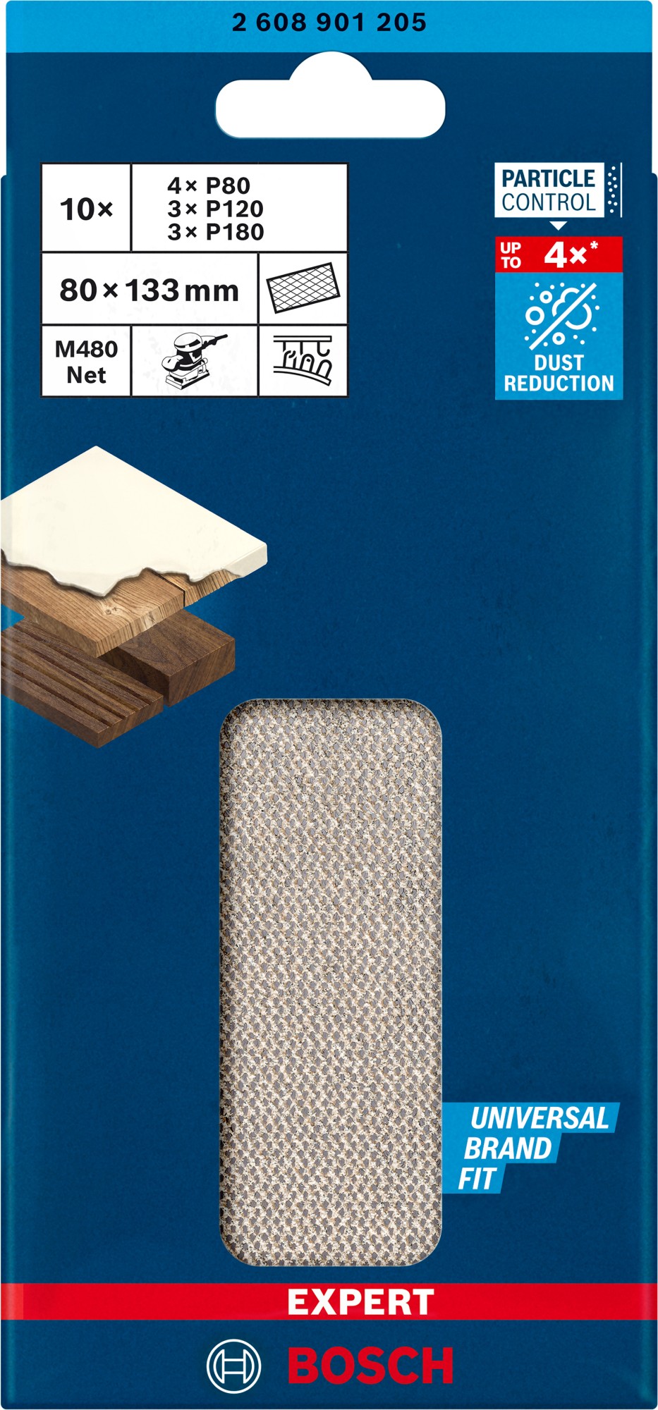 Set de mallas de lija EXPERT M480 de 80 x 133 mm, 10 unidades