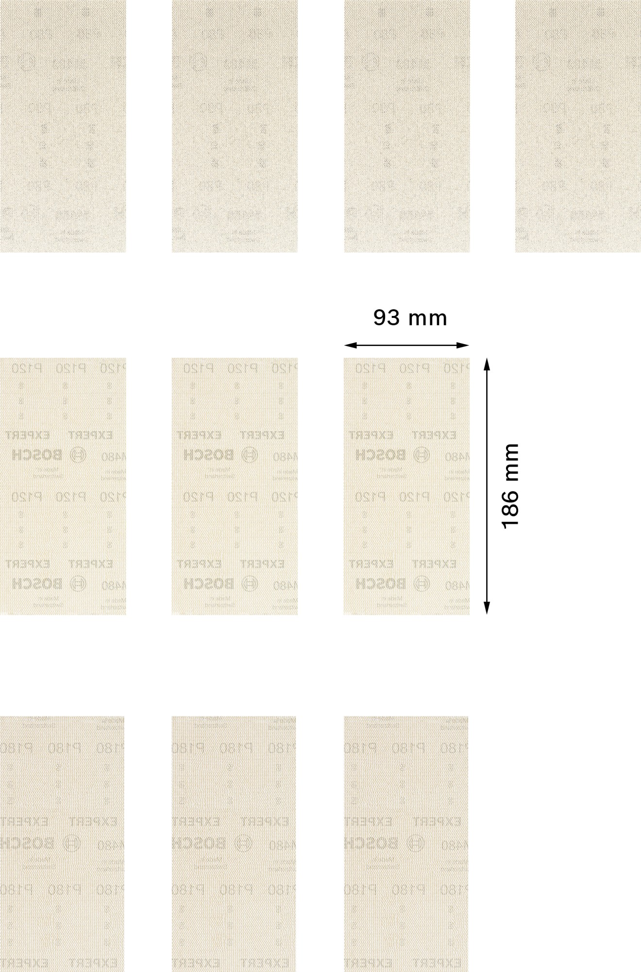 Set de mallas de lija EXPERT M480 de 93 x 186 mm, 10 unidades