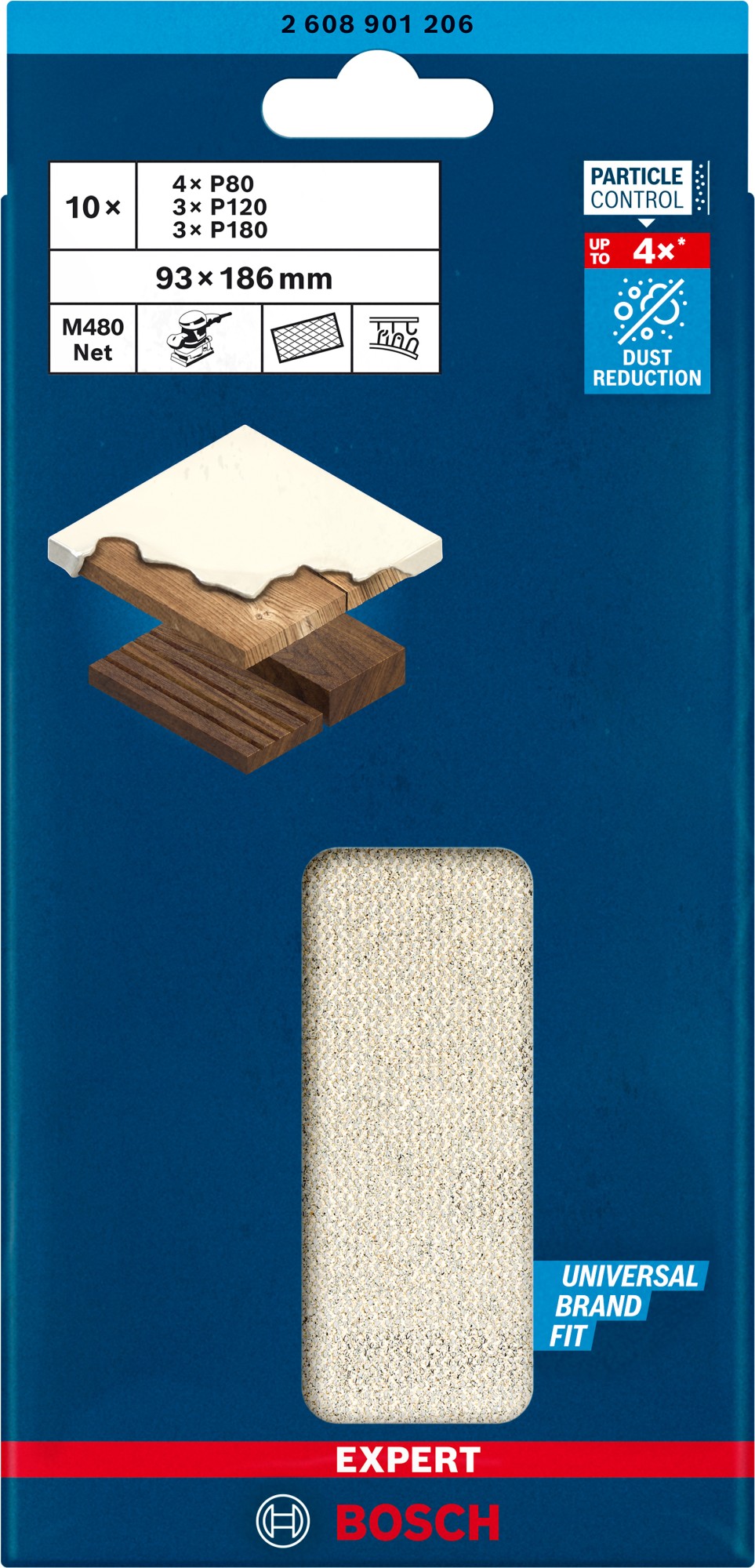 Set de mallas de lija EXPERT M480 de 93 x 186 mm, 10 unidades