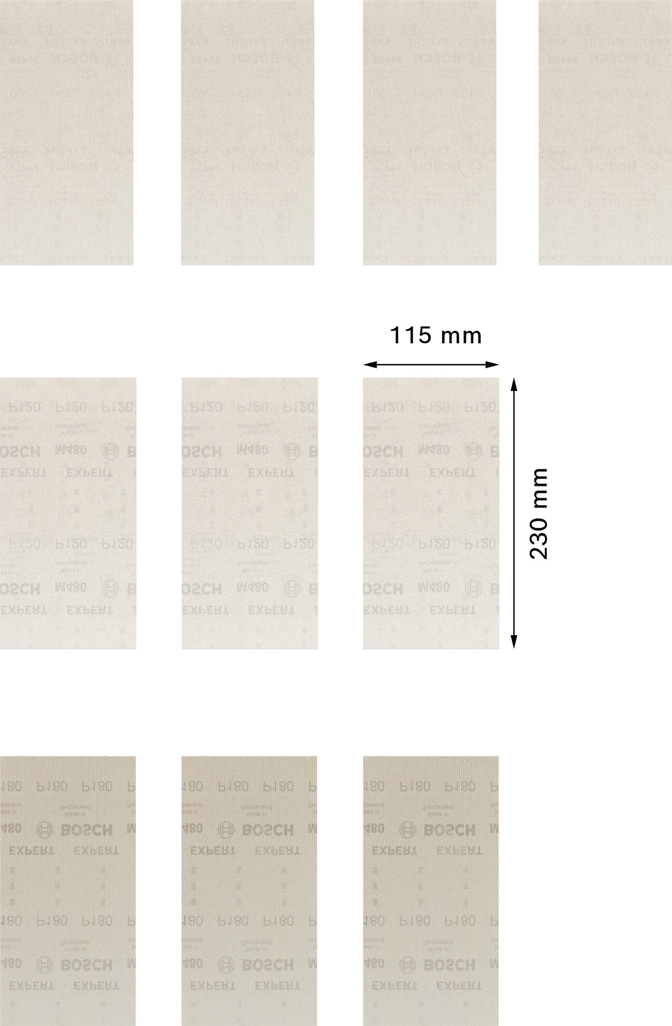 Set de mallas de lija EXPERT M480 de 115 x 230 mm, 10 unidades