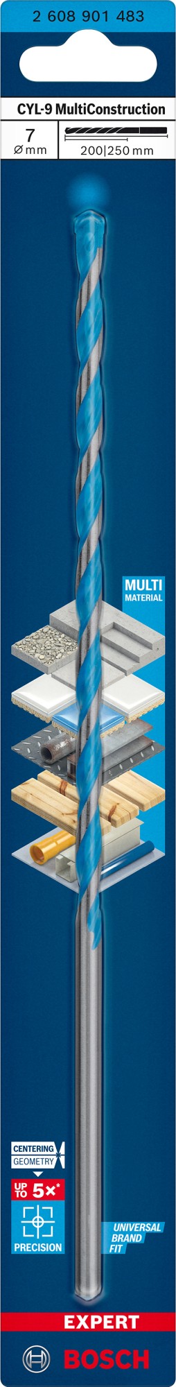 Broca EXPERT CYL-9 MultiConstruction de 7 x 200 x 250 mm