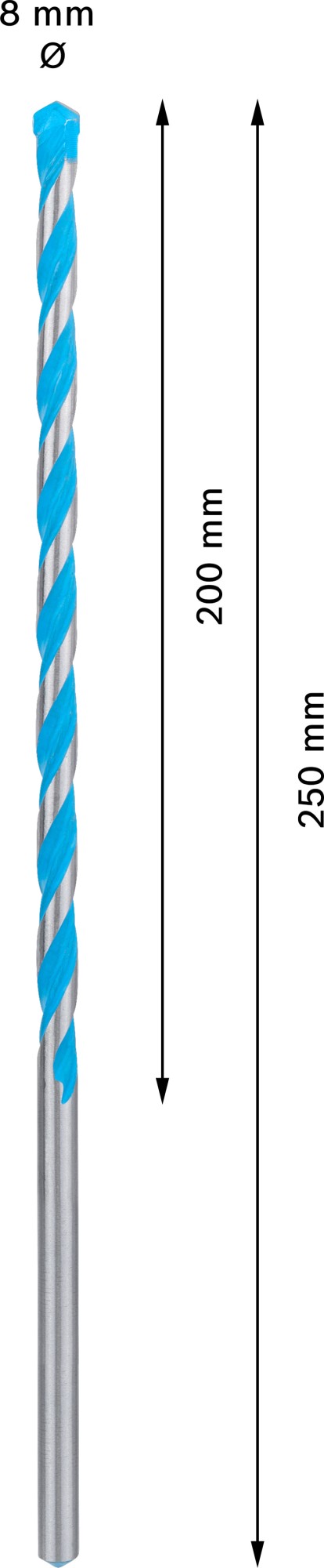 Broca EXPERT CYL-9 MultiConstruction de 8 x 200 x 250 mm