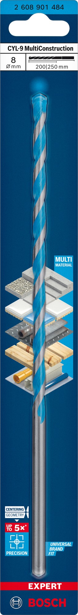 Broca EXPERT CYL-9 MultiConstruction de 8 x 200 x 250 mm