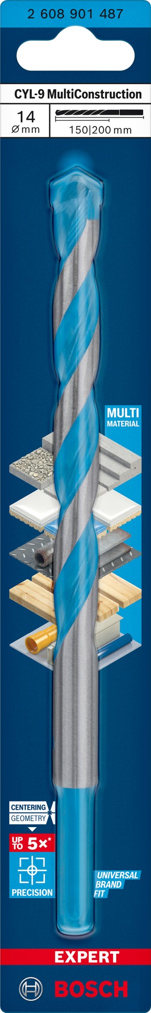 Broca EXPERT CYL-9 MultiConstruction de 14 x 150 x 200 mm