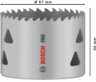 Sierra de corona PRO Multi Material, 67 mm, roscada