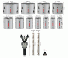 Set de sierras de corona PRO Multi Material y portabrocas Q-Lock, 15 unidades