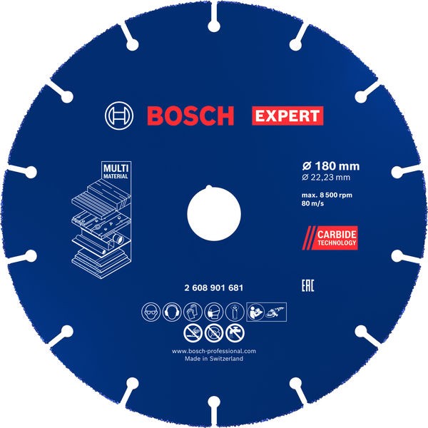 Disco de corte EXPERT Carbide Multi Wheel de 180 mm, 22,23 mm