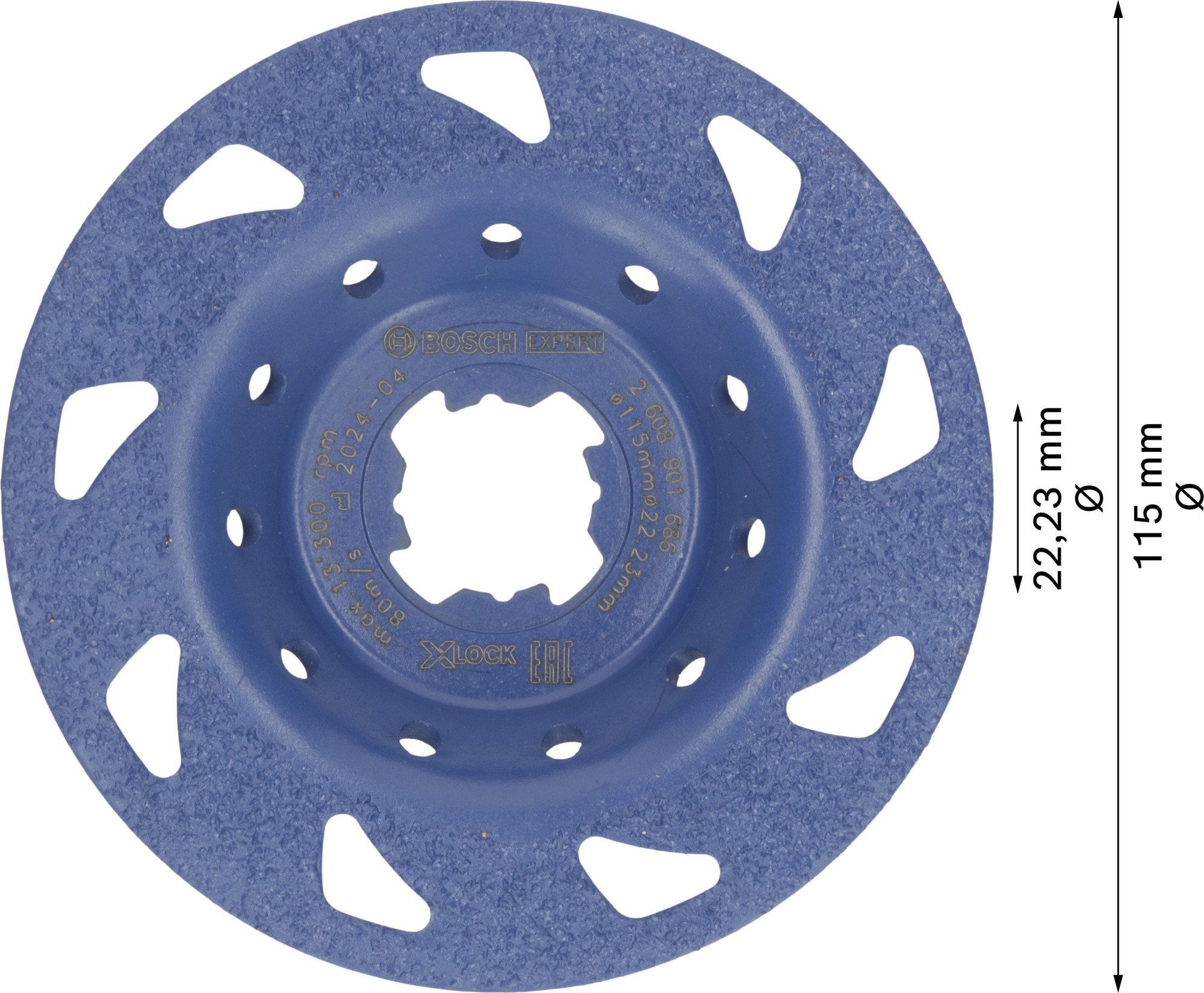 Cabeza de desbaste de carbide EXPERT Multi Material fina, plana, X-LOCK, 115 mm, 22,23 mm