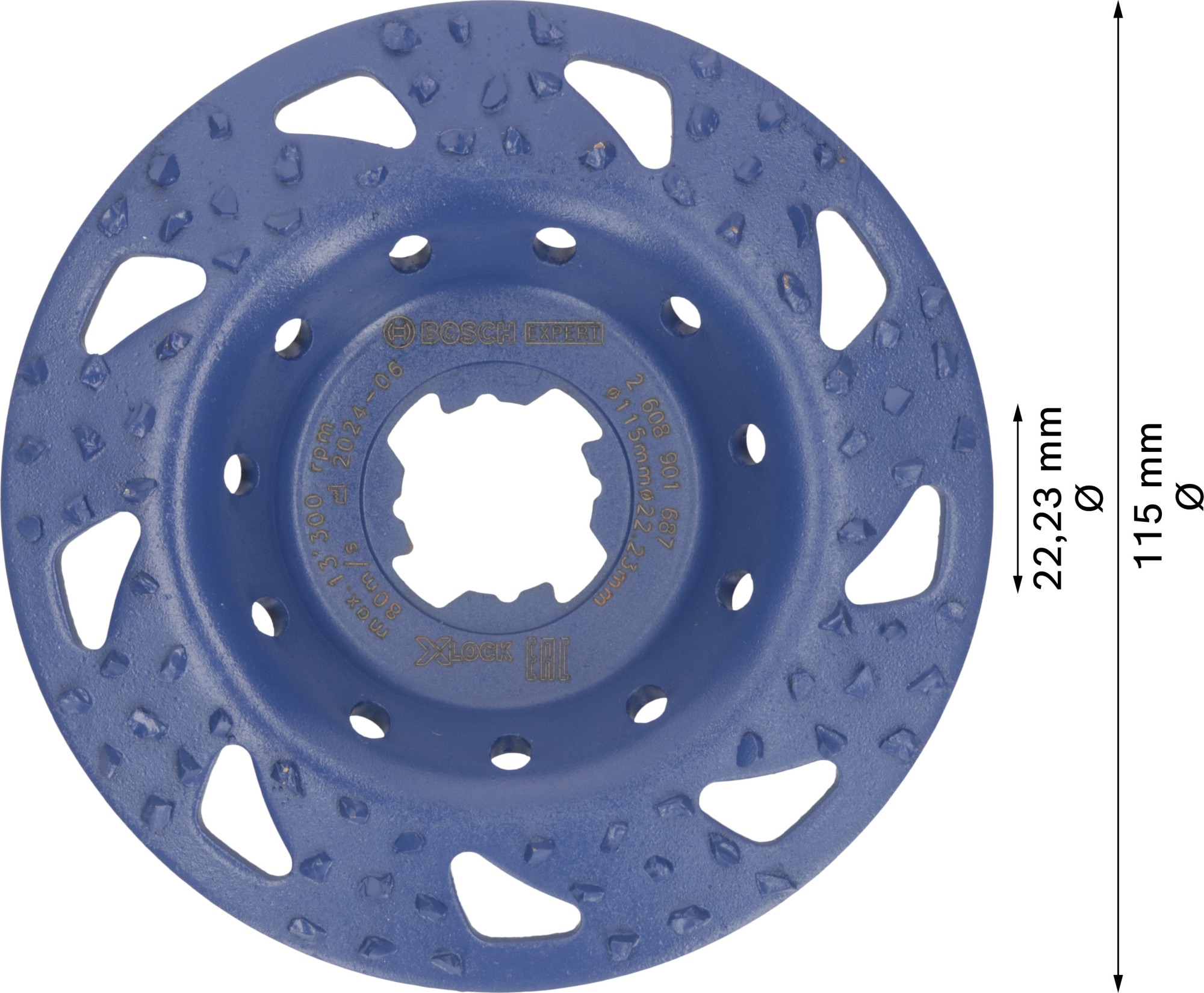 Cabeza de desbaste de carbide EXPERT Multi Material gruesa, inclinada, X-LOCK, 115 mm, 22,23 mm