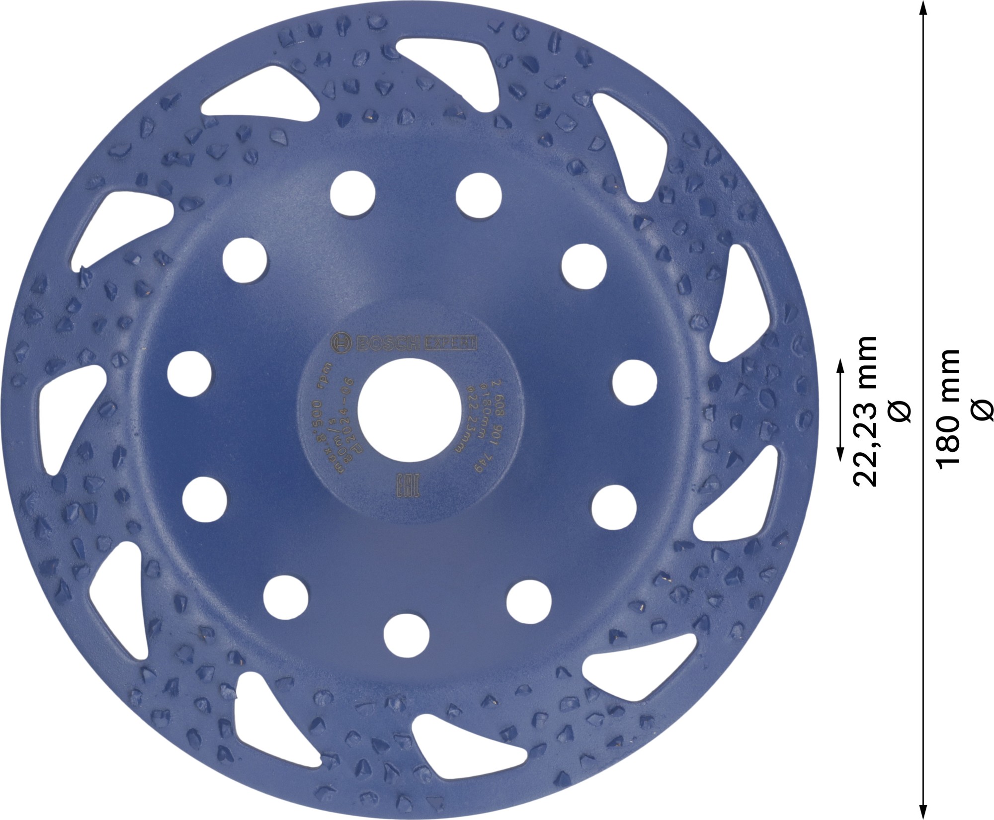 Cabeza de desbaste de carbide EXPERT Multi Material gruesa, inclinada, 180 mm, 22,23 mm