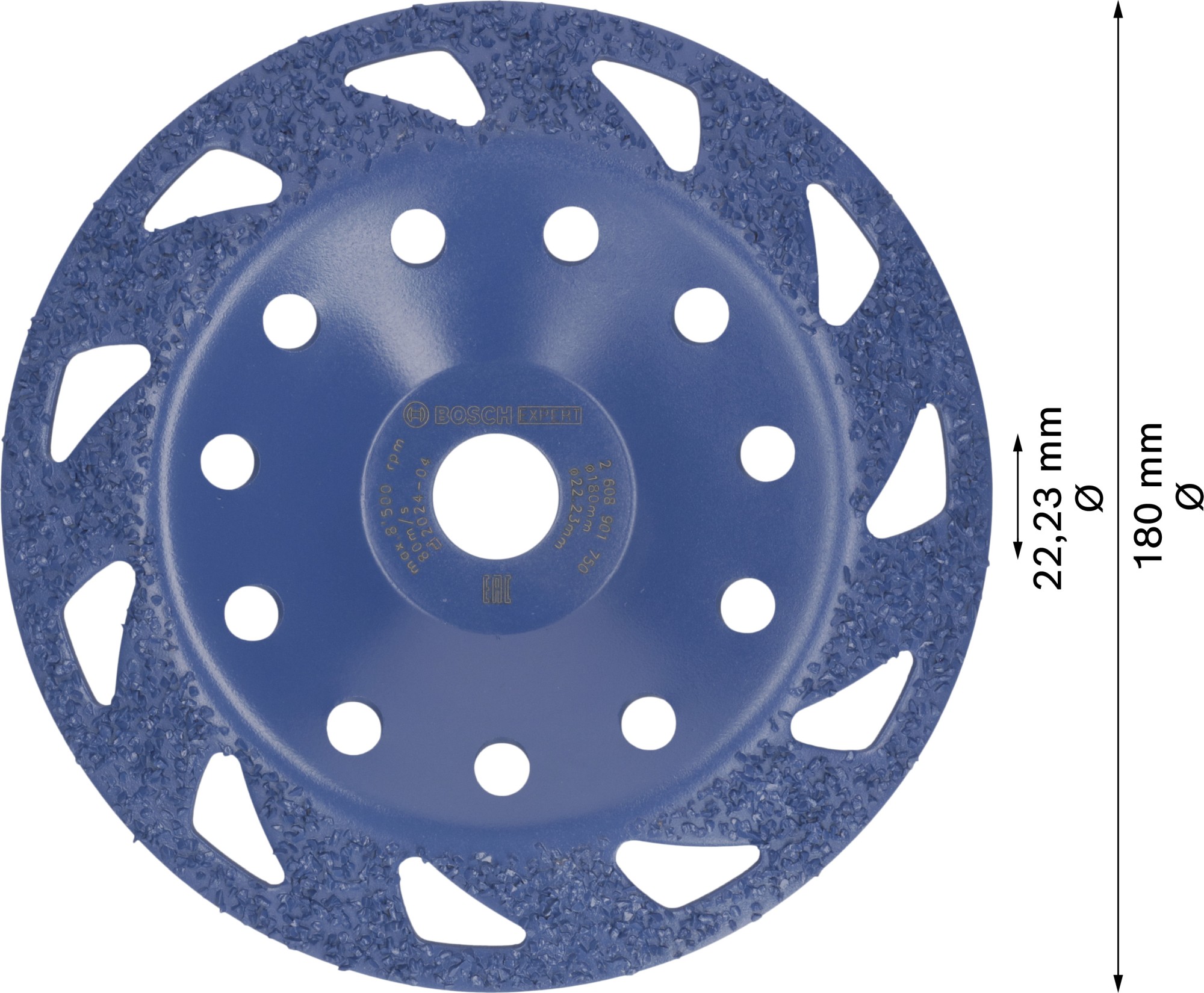 Cabeza de desbaste de carbide EXPERT Multi Material media, inclinada, 180 mm, 22,23 mm