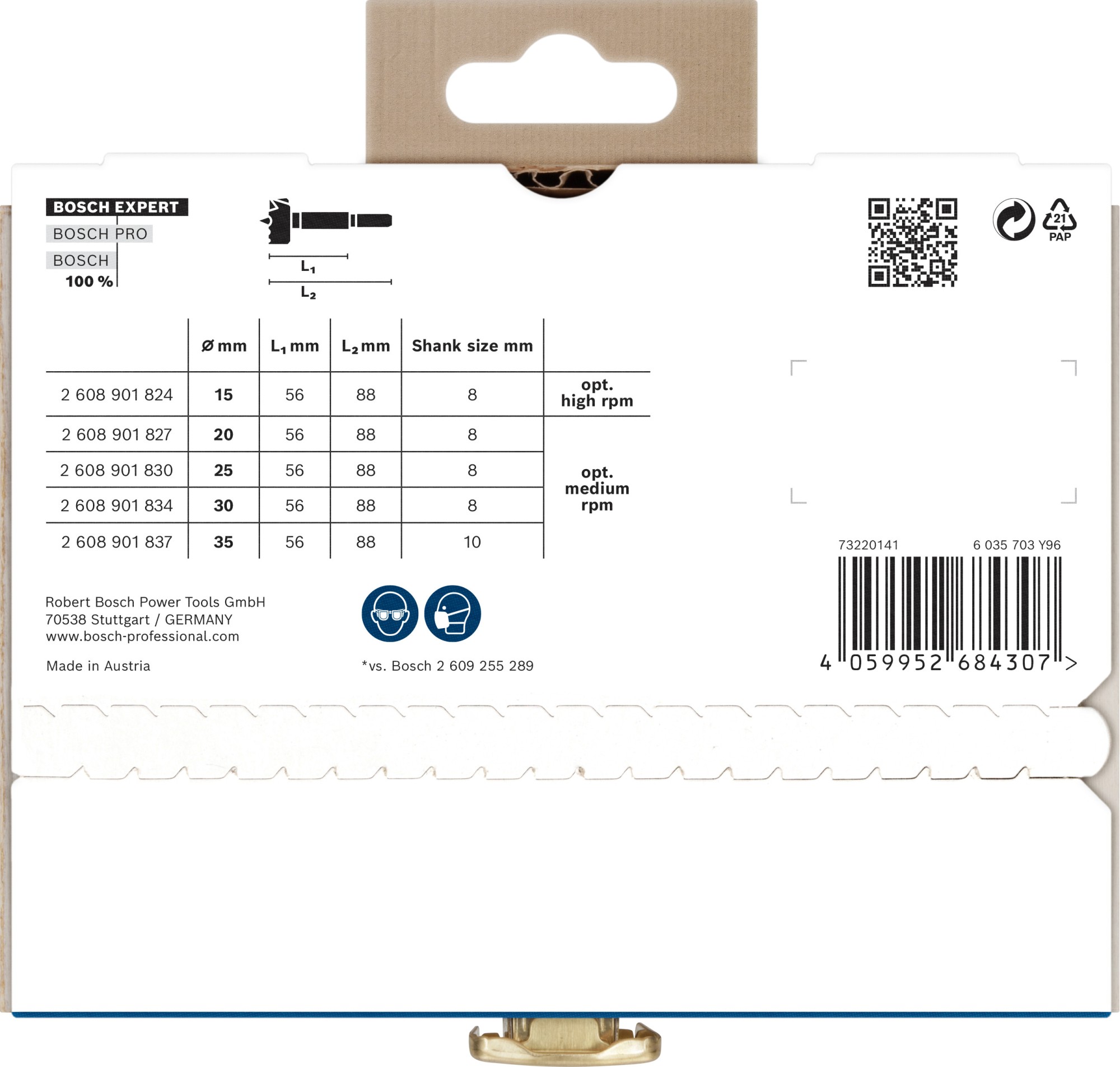 Set de brocas Forstner EXPERT Wood, 5 unidades