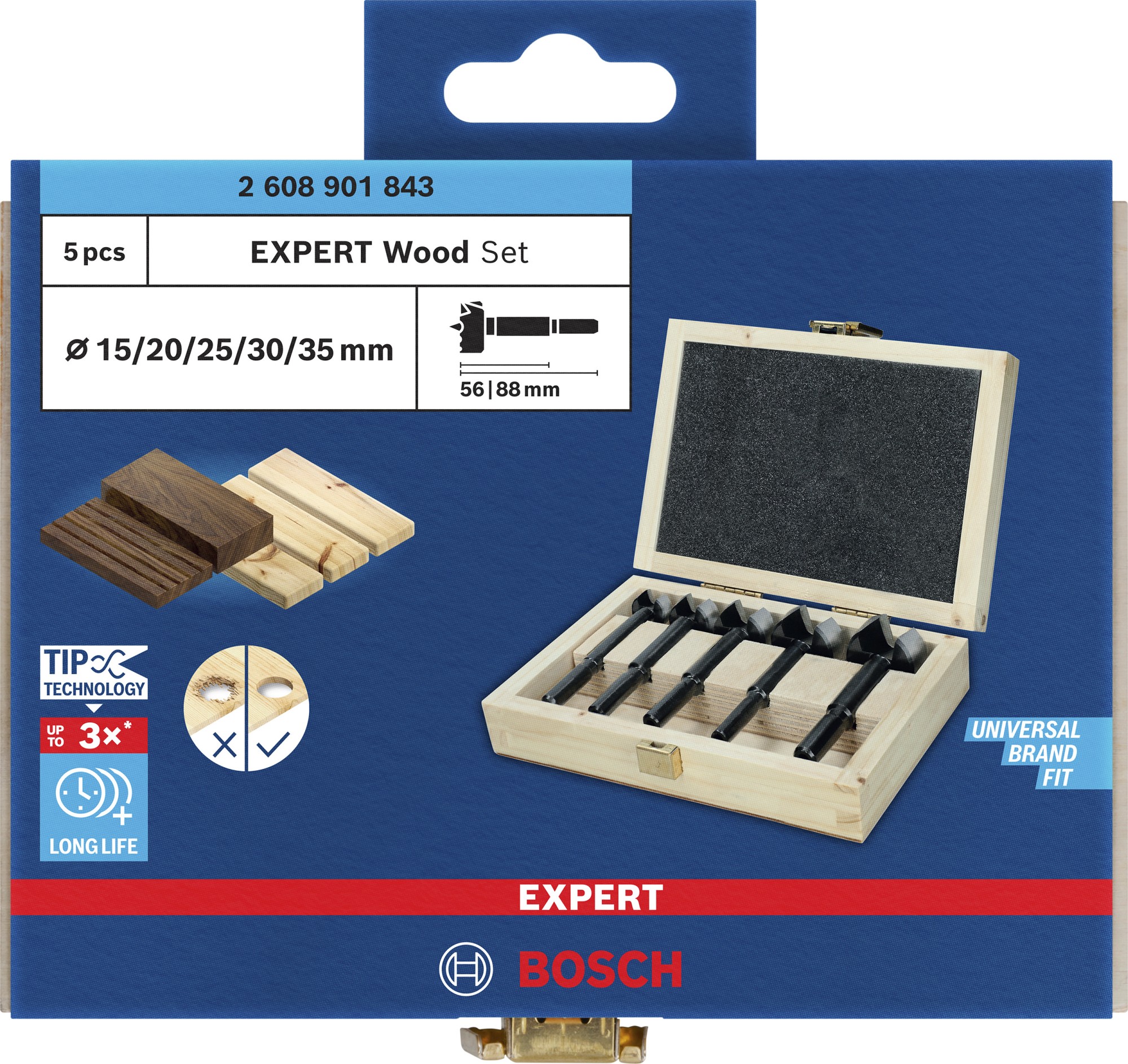 Set de brocas Forstner EXPERT Wood, 5 unidades
