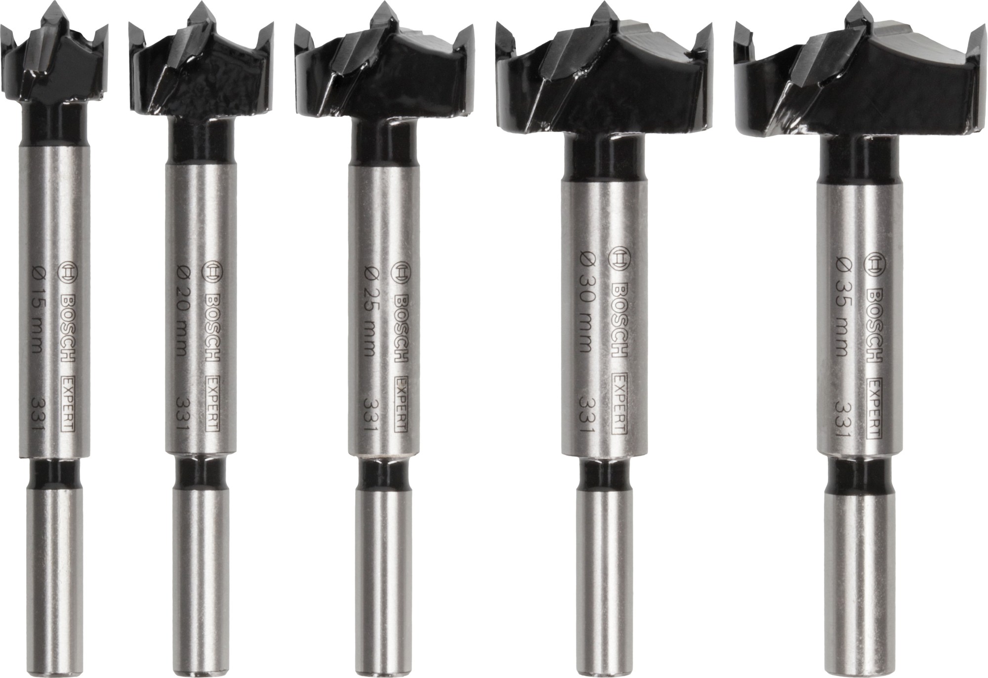 Set de brocas de corte para bisagras EXPERT para madera laminada, 15; 20; 25; 30; 35 x 60 x 90 mm, 5 unidades