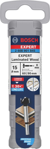 Broca de corte para bisagras EXPERT para madera laminada, 15 x 60 x 90 mm