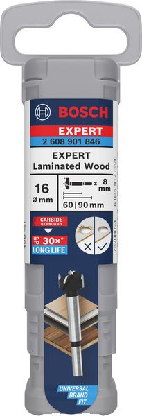 Broca de corte para bisagras EXPERT para madera laminada, 16 x 60 x 90 mm