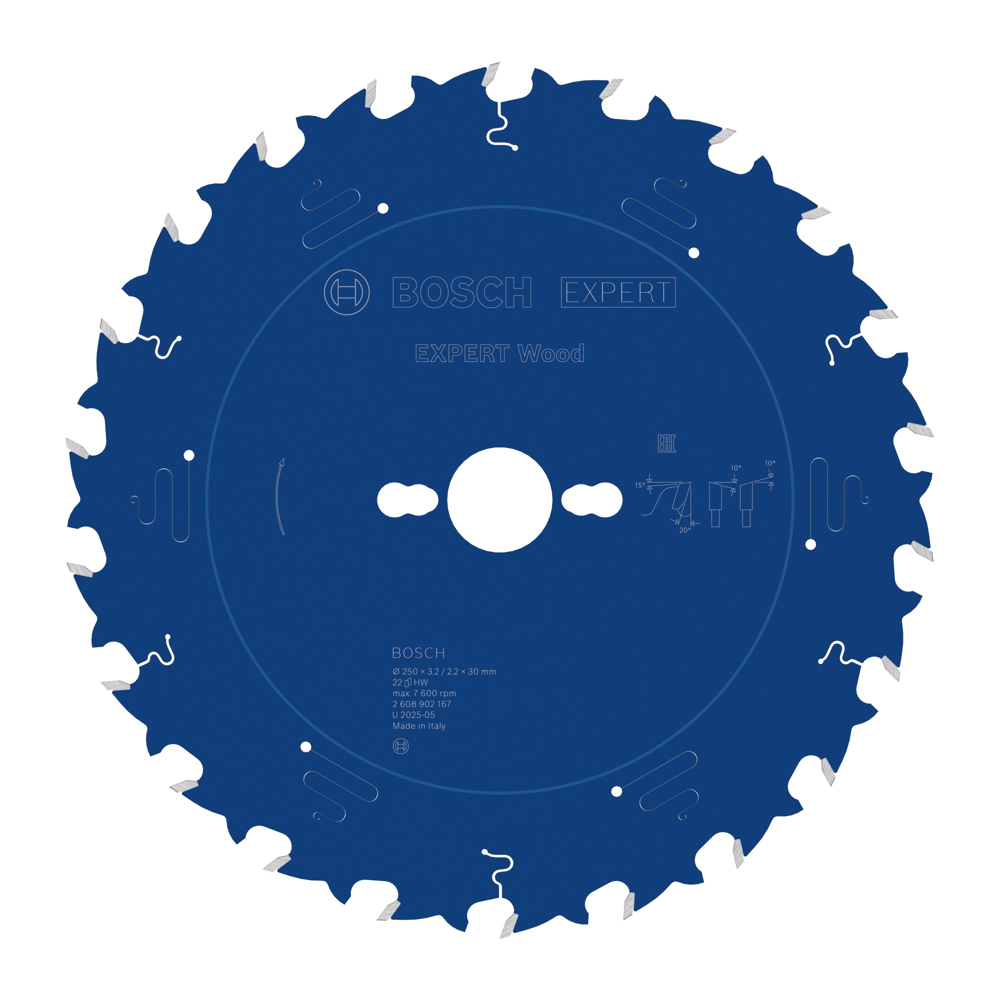 Hoja de sierra circular EXPERT Wood, 250 x 3,2/2,2 x 30 mm, T22