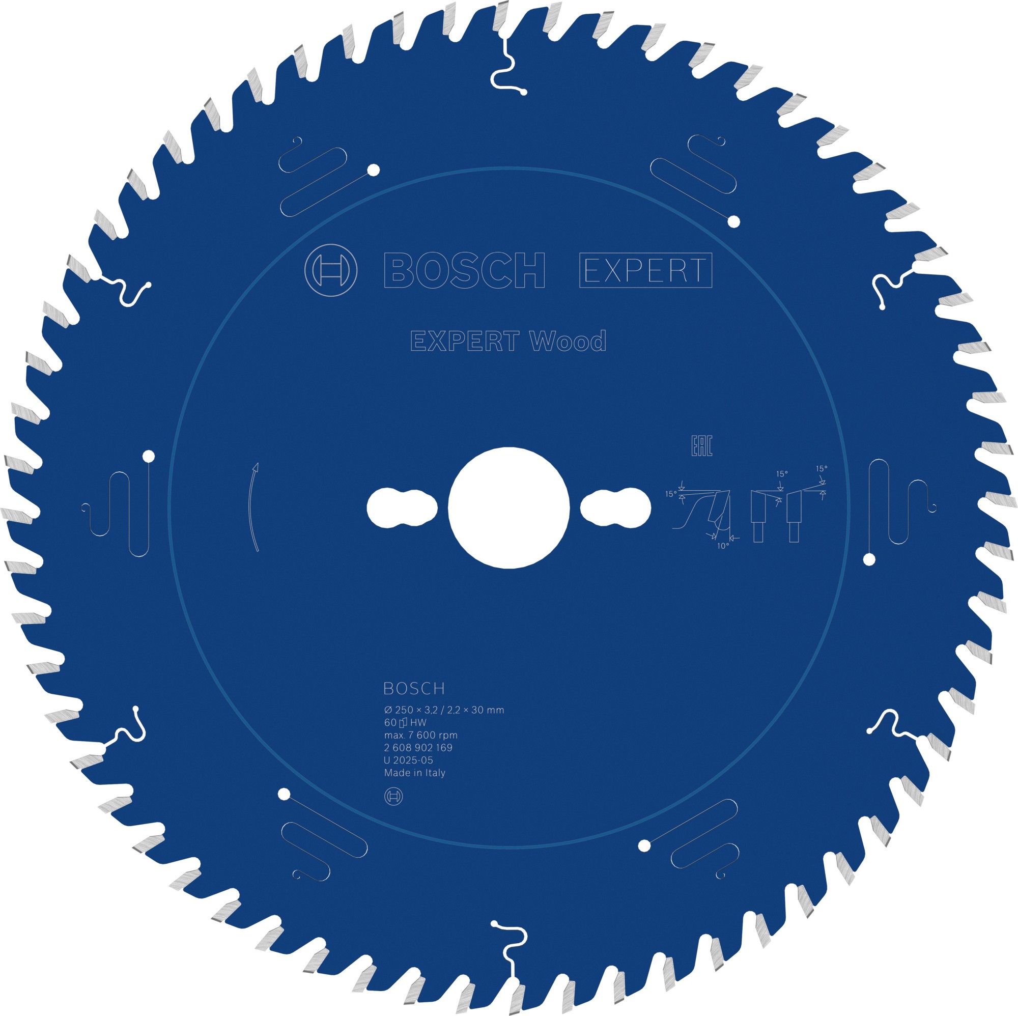 Hoja de sierra circular EXPERT Wood, 250 x 3,2/2,2 x 30 mm, T60