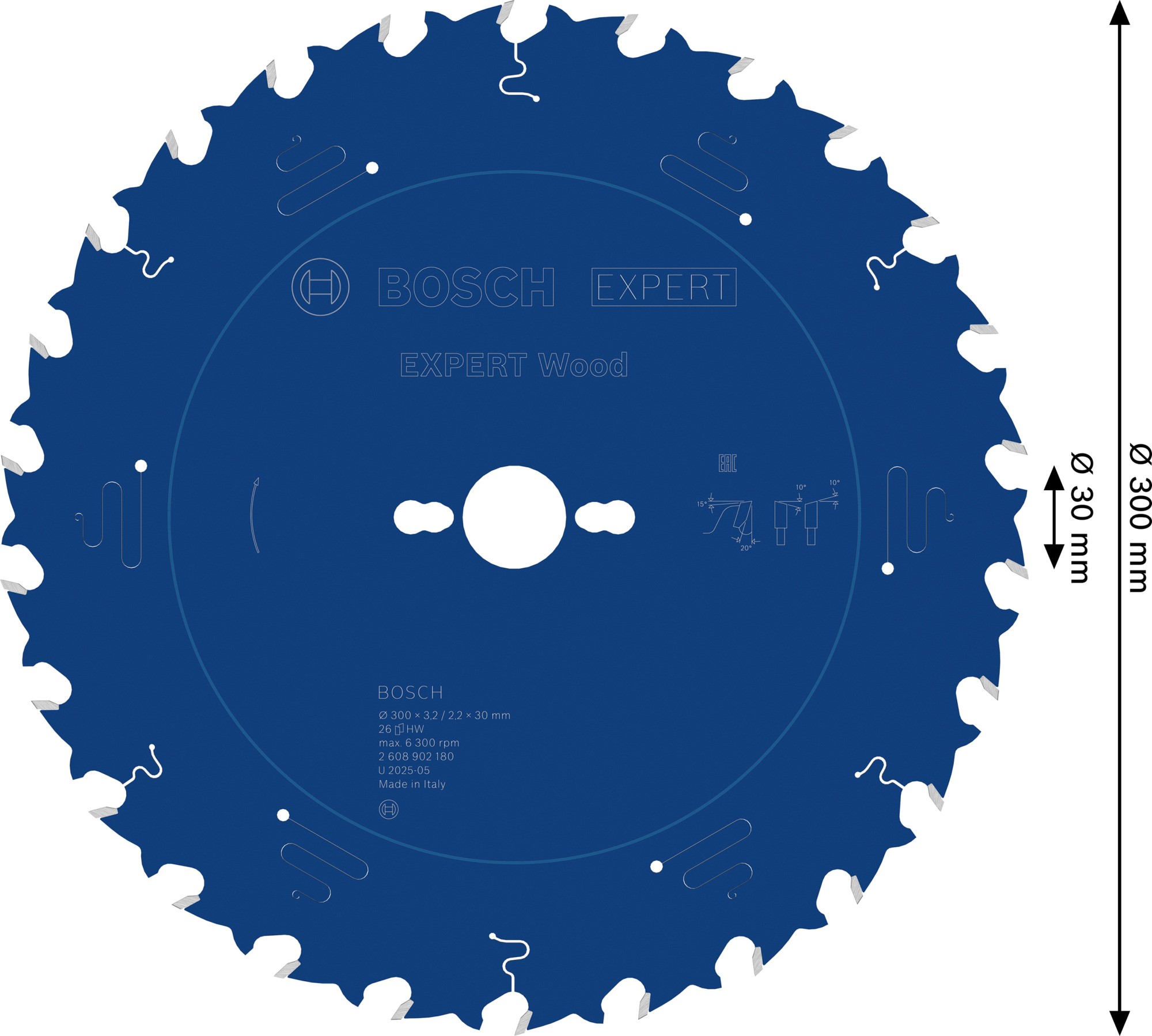 Hoja de sierra circular EXPERT Wood, 300 x 3,2/2,2 x 30 mm, T26