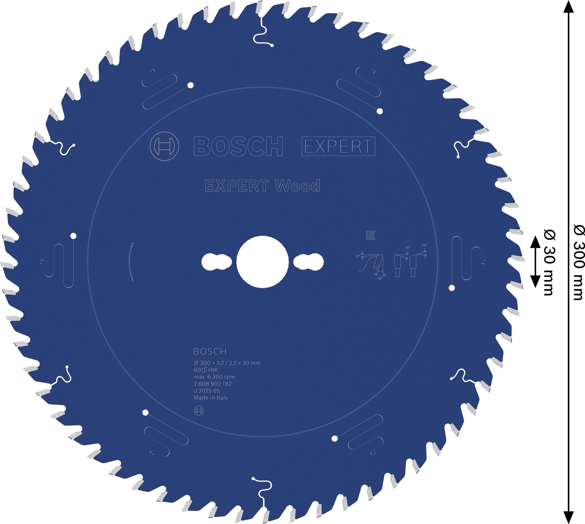 Hoja de sierra circular EXPERT Wood, 300 x 3,2/2,2 x 30 mm, T60