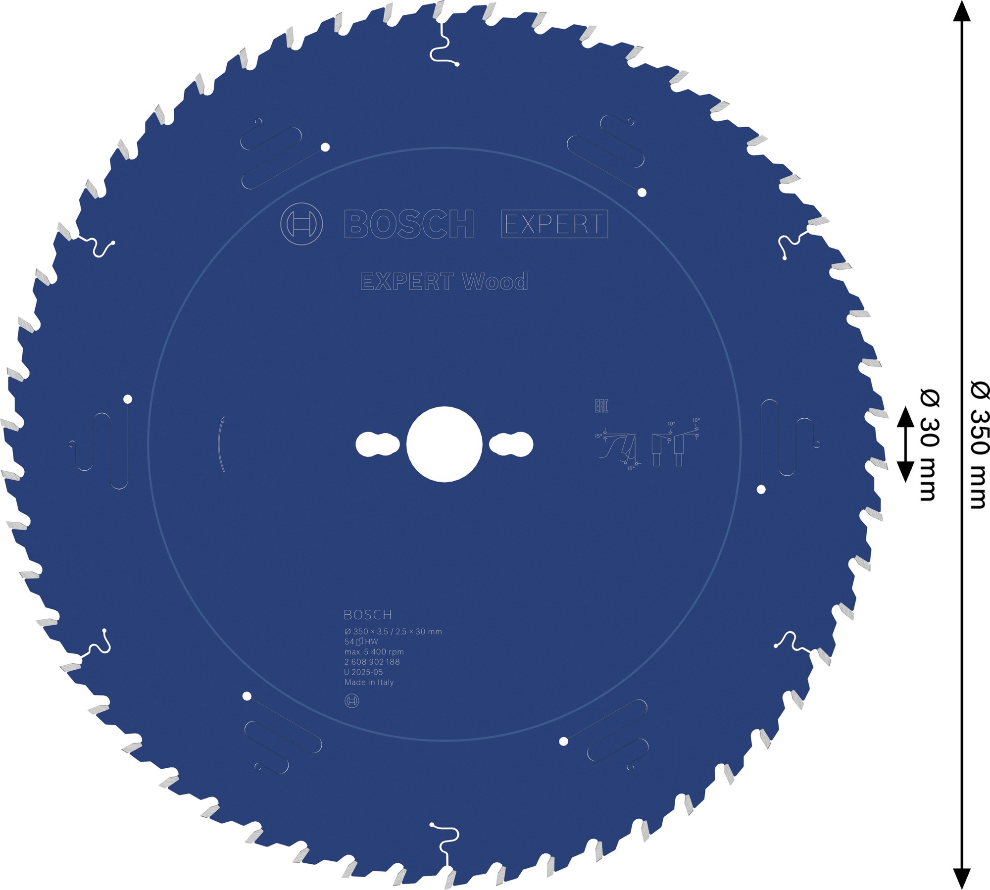 Hoja de sierra circular EXPERT Wood, 350 x 3,5/2,5 x 30 mm, T54
