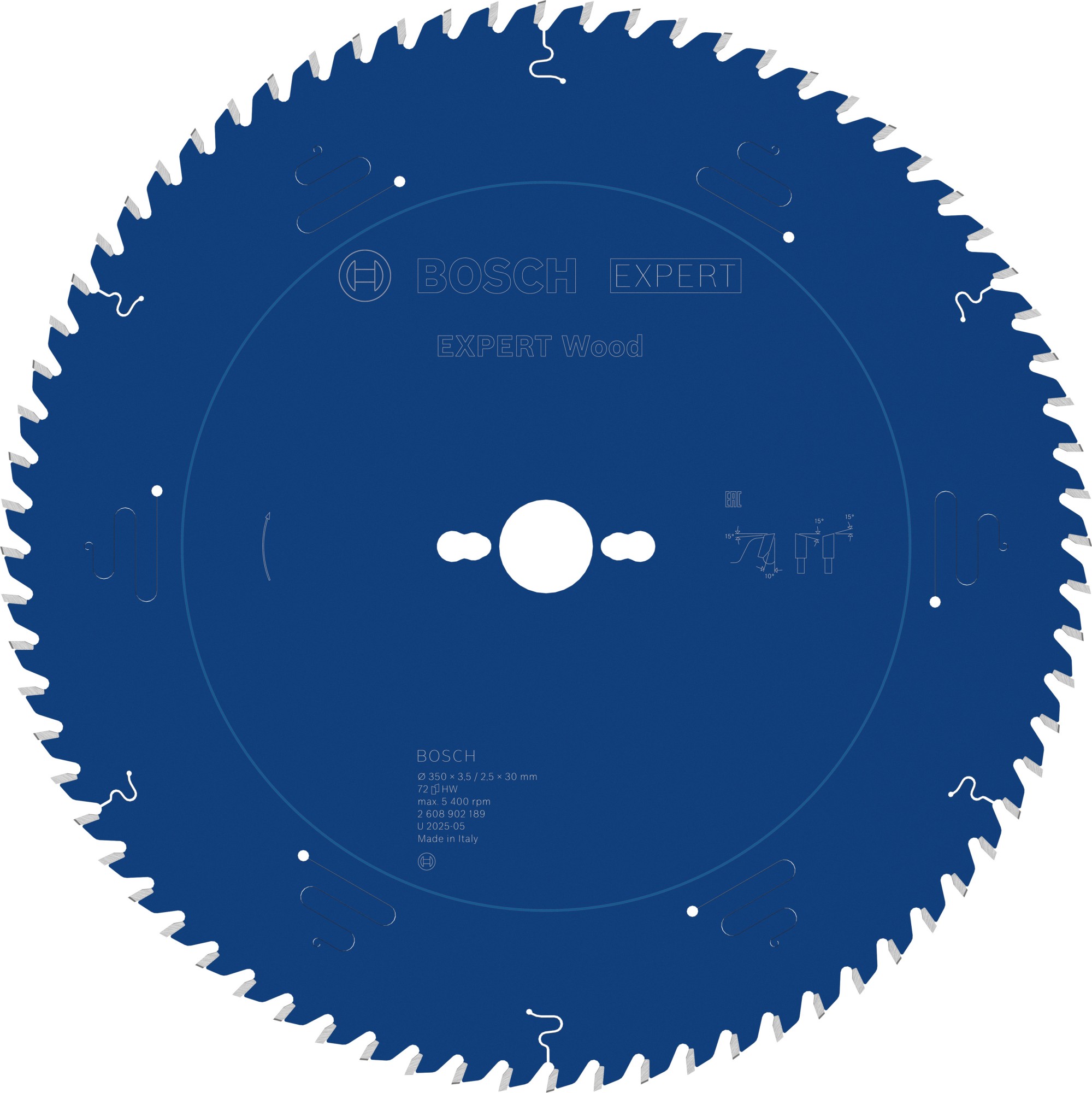 Hoja de sierra circular EXPERT Wood, 350 x 3,5/2,5 x 30 mm, T72