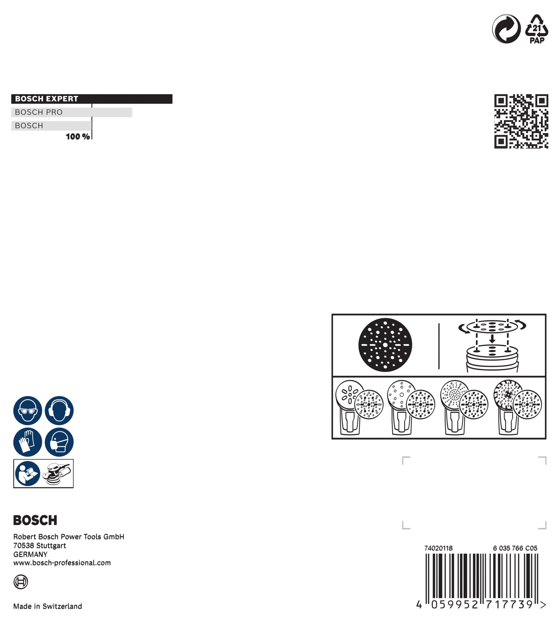 Disco de lija para láminas EXPERT O780, 150 mm, G80