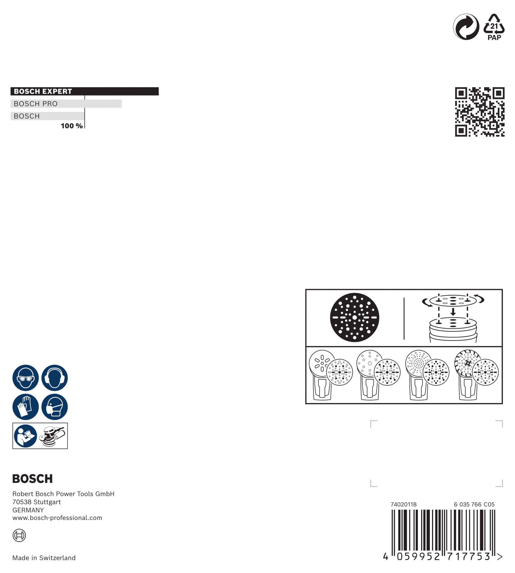 Disco de lija para láminas EXPERT O780, 150 mm, G150