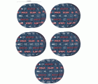Set de discos de lija para láminas EXPERT O780, 150 mm, G60(5 uds.); G80(15 uds.); G120 (15 uds.); G180 (15 uds.); G240 (5 uds.), 55 unidades