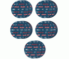Set de discos de lija para láminas EXPERT O780, 150 mm, G60(5 uds.); G80(15 uds.); G120 (15 uds.); G180 (15 uds.); G240 (5 uds.), 55 unidades