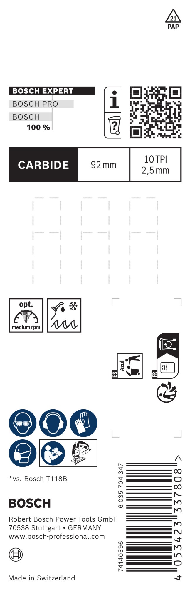 Hoja de sierra de calar EXPERT Tough Metal thick T155HHM, 3 unidades