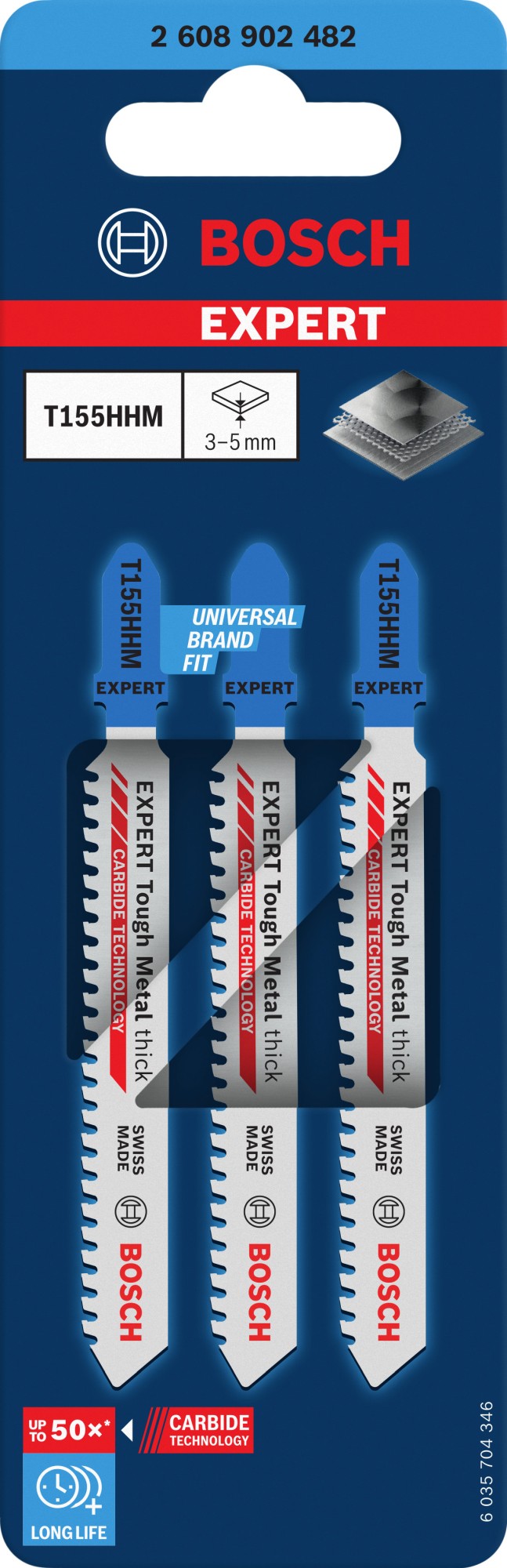 Hoja de sierra de calar EXPERT Tough Metal thick T155HHM, 3 unidades
