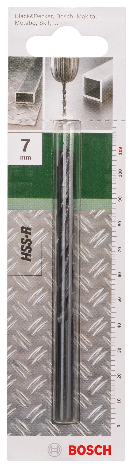 Broca para metal HSS-R, DIN 338D = 7,0 mm; L = 109 mm