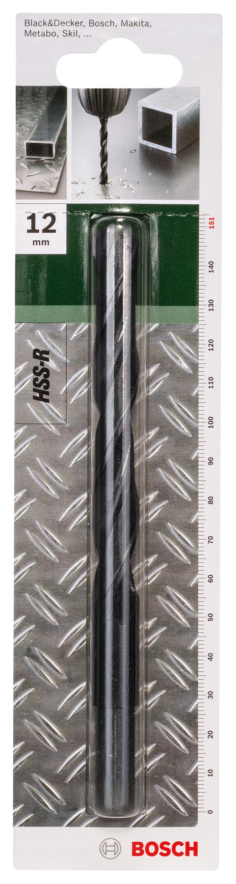 Broca para metal HSS-R, DIN 338D = 12,0 mm; L = 151 mm