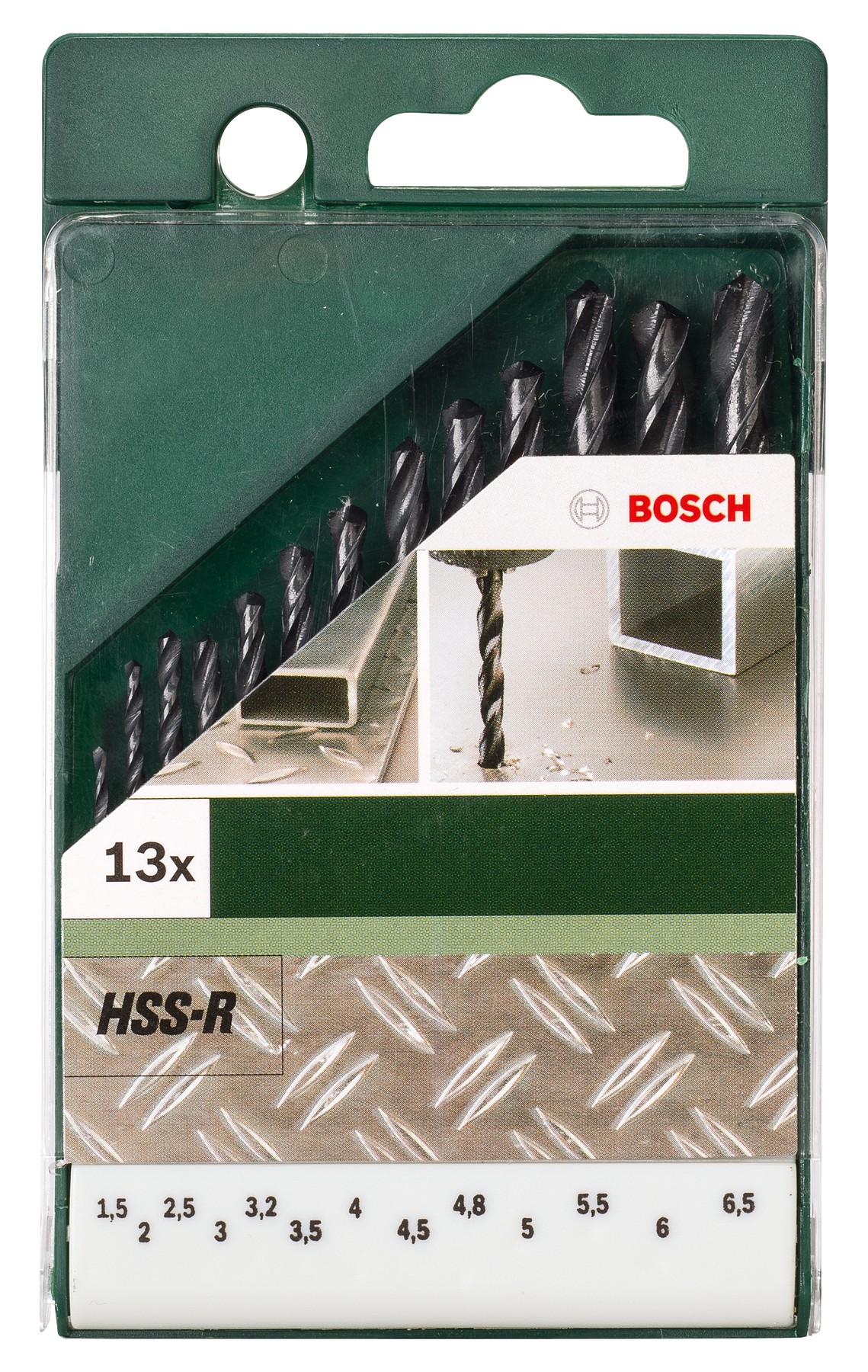 Set de 13 brocas para metal HSS-R, DIN 3381,5; 2,0; 2,5; 3,0; 3,2; 3,5; 4,0; 4,5; 4,8; 5,0; 5,5; 6,0; 6,5 mm