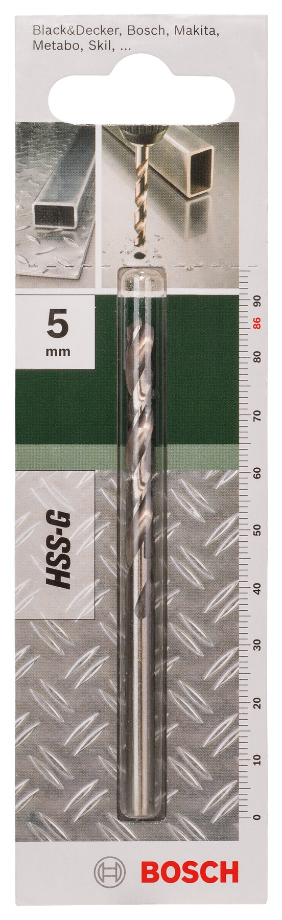 Broca para metal HSS-G, DIN 338D = 5,0 mm; L = 86 mm